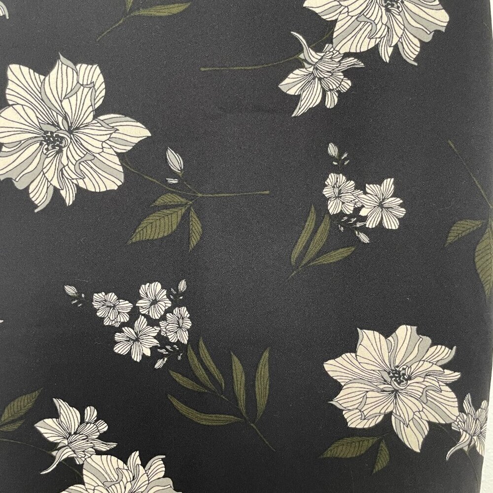 Banana Republic Black and White Floral Sheath Dress Size 0 Cap Sleeves - Picture 2 of 10